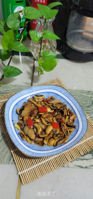 猪肉炒白磨菇步骤13