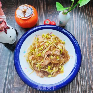 五花肉豆芽炖粉条步骤11