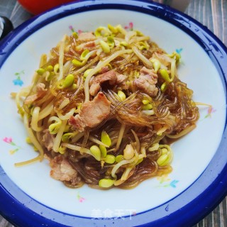 五花肉豆芽炖粉条步骤12