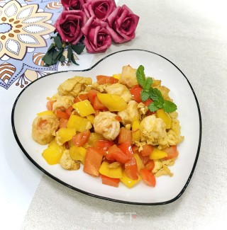 滑蛋虾仁炒彩椒步骤10