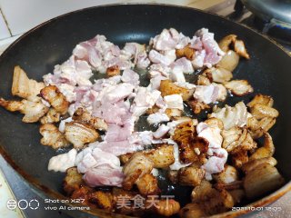 扁豆花菜炒肉步骤3