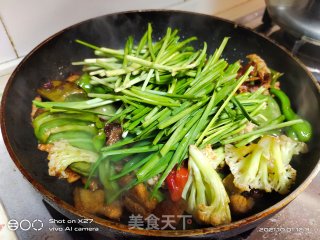 扁豆花菜炒肉步骤9