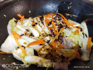 胡萝卜白菜梗炒肉片步骤5