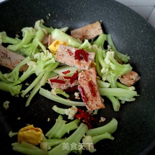 午餐肉炒有机花菜步骤11