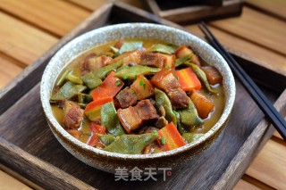 红烧肉炖油豆角步骤12