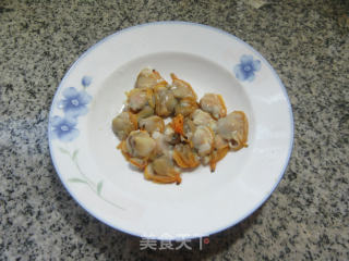 圆蛤肉炒毛毛菜步骤3