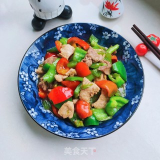 青红椒炒肉步骤13