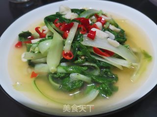 剁辣椒炒小白菜步骤5