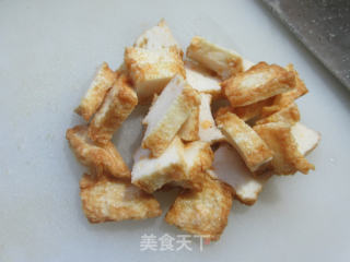 鱼豆腐炒毛毛菜步骤2