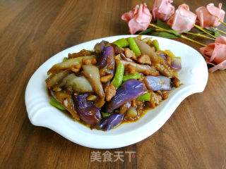 肉丁茄子烧豆角步骤8