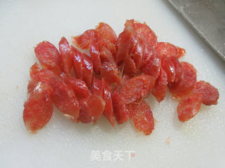 香肠炒青菜步骤2