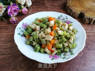 胡萝卜豇豆炒豆腐步骤4