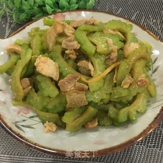 五花肉炒苦瓜步骤7