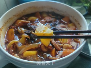 土豆胡萝卜焖牛杂步骤6