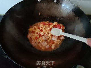 番茄鸡蛋炒虾仁步骤6