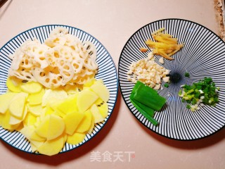 不油炸简单好吃干锅土豆藕片步骤8