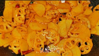 不油炸简单好吃干锅土豆藕片步骤16