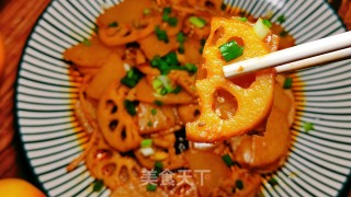 不油炸简单好吃干锅土豆藕片步骤22
