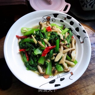 青菜炒小蘑菇步骤10
