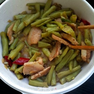 回锅肉炖豇豆角步骤12