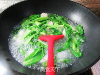香肠虾味球菜芯煮粉丝步骤5