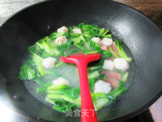 香肠虾味球菜芯煮粉丝步骤9