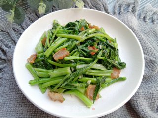 猪油渣炒菜心步骤8