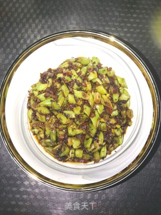 外婆菜炒四季豆步骤7