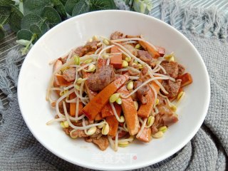 豆芽香干炒肉片步骤9