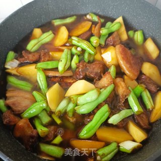 回锅肉炖芸豆土豆步骤19