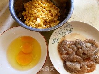 玉米虾仁炒鸡蛋步骤1