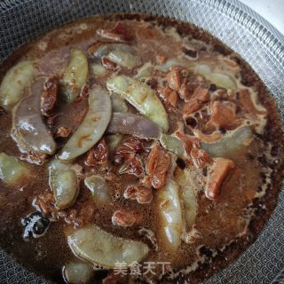 酸包菜烧肉炖扁豆步骤5