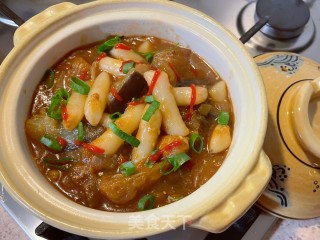 豆酱茄子年糕煲步骤8