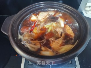 豆泡炖三黄鸡步骤7