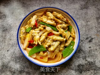 荷兰豆洋葱炒蛏子步骤16