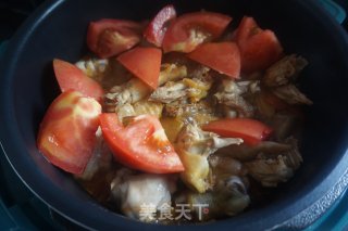 不加一滴水の番茄鸡步骤11