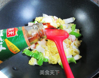 青椒虾味球炒娃娃菜步骤7