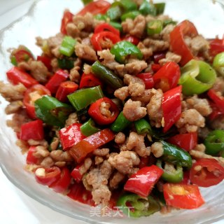 肉末炒线椒丁步骤16