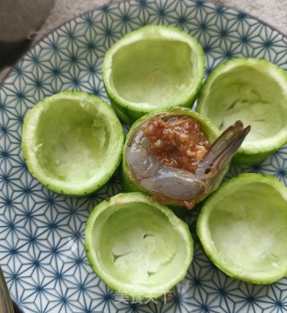 肉馅鲜虾丝瓜盅步骤14