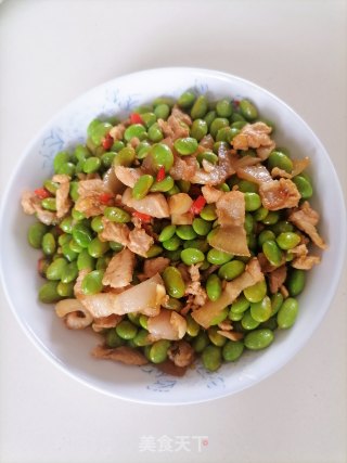毛豆炒肉步骤6