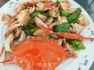 梭子蟹炒青椒步骤15