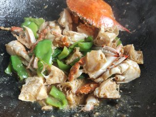 梭子蟹炒青椒步骤13