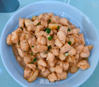蒜香黑椒鸡肉粒步骤6