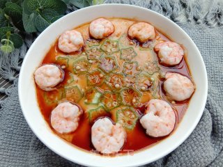 虾仁秋葵蒸鸡蛋步骤11