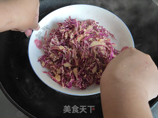 无油少盐粉蒸紫甘蓝步骤5