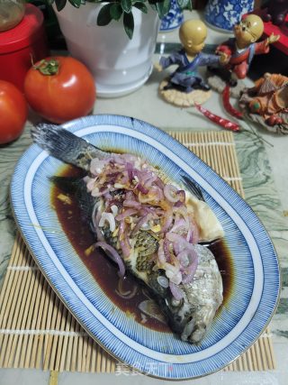 洋葱蒸花斑步骤8