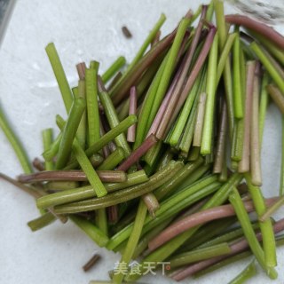 水萝卜炒红薯梗步骤4