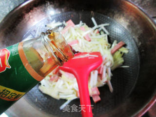 烤火腿炒韭黄步骤5