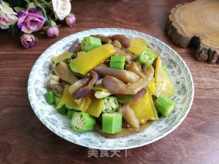 秋葵南瓜炒茄子步骤7