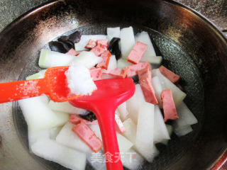 黑木耳烤火腿煮冬瓜步骤7